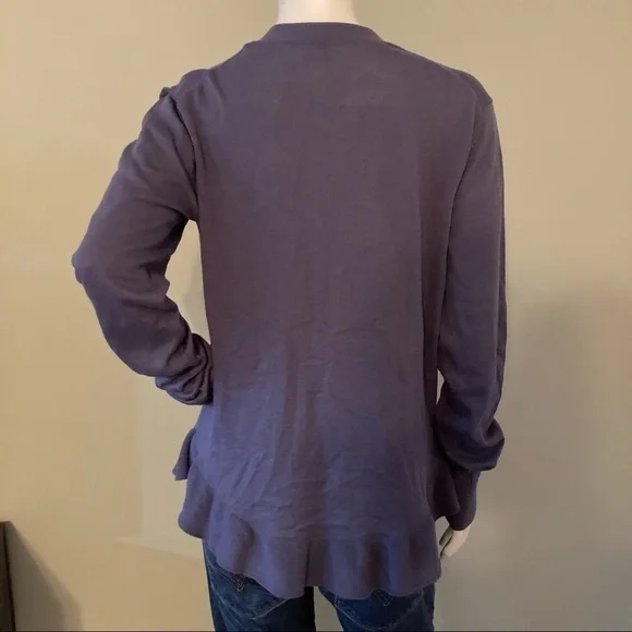 HINGE ladies long sleeved cardigan slate blue size m - Picture 2 of 3